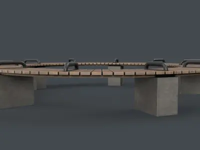 Modern Outdoor Bench 106 PBR Game Ready Low-poly 3D model