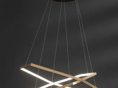 Chandelier Hexagon Horizontal Double Loft-Concept 3D model