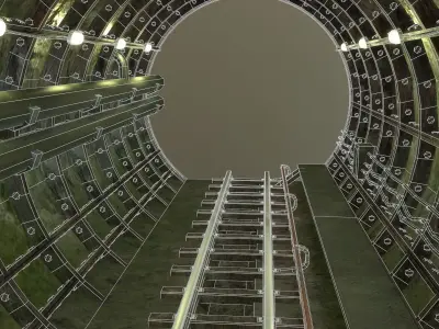 Subway tunnel I Low-poly 3D model