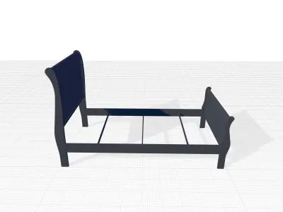 Waynesburg Twin Wood Sleigh Bed 3D model