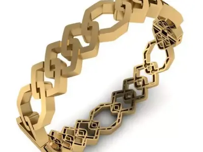 gold bracelet 3D print model buy