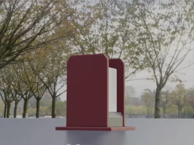 Street Light 8 Bollard 200mm Dark Red Version 1 Low-poly 3D model