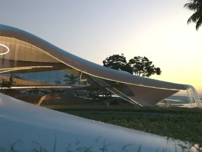 Organic beach villa house vray 3ds max 3D model