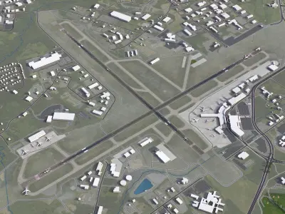 Albany Airport Low-poly 3D model