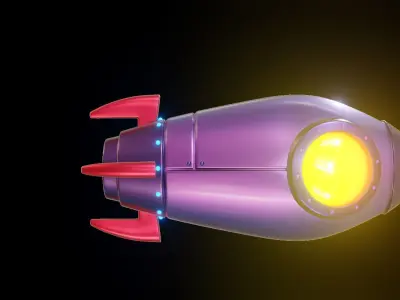 Stylized low poly Rocket 3D model Low-poly 3D model