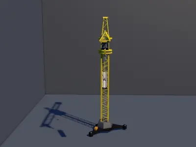 Crane obj mtl STL Low-poly 3D model