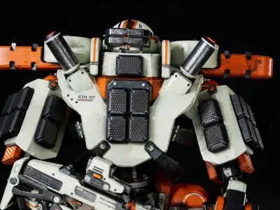 Etasphera07 sci-fi robot Low-poly 3D model