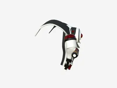 SciFi Backpack B09 White Red - Fashion Character Design Low-poly 3D model