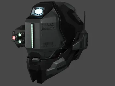 Sci-Fi helmet 3D model 6