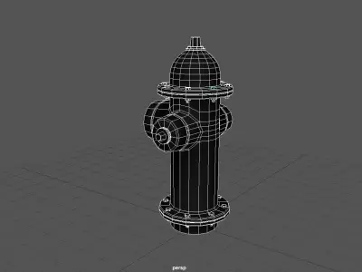 An old fire hydrant Low-poly 3D model