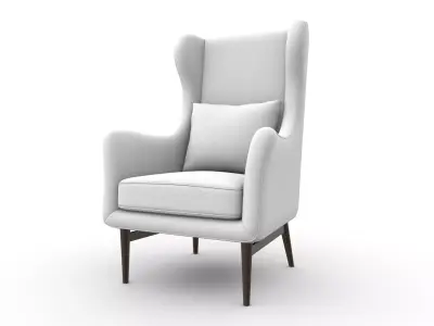 Furniture Wingback Chairs Scandinavian modelryrr Low-poly 3D model
