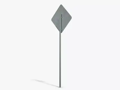 Airport Warning Sign Low-poly 3D model