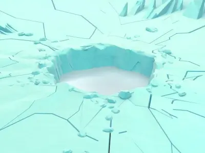 Cartoon Iceberg  Ice Cave sea surface  Snow Mountain  ice 3D model