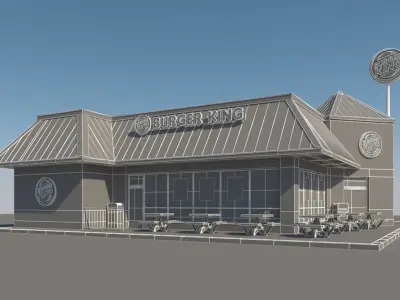 Fast Food Court Collection 3D model