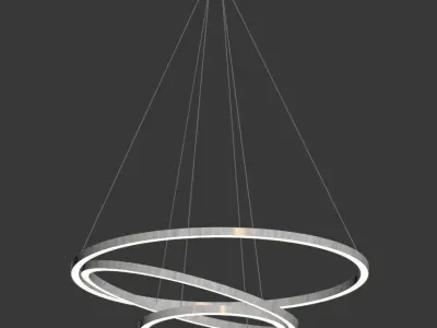Capella Black Gold 3 Ring Chandelier 3D model
