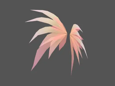 Low Poly Wings v4 001 Low-poly 3D model