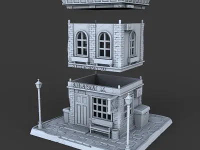 Old Town Architecture 3D print model