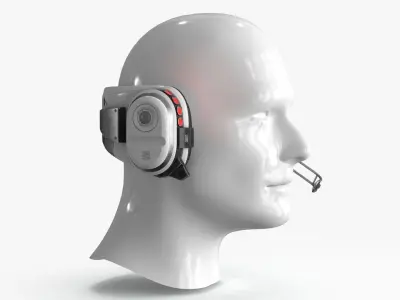 Sci Fi Headphones Low-poly 3D model