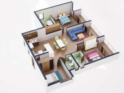 3D Floor Plan Model 54 3D model