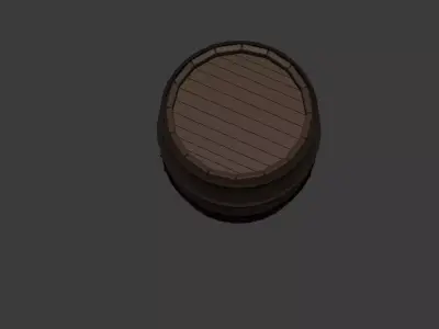wooden barrel lowpoly 01 Low-poly 3D model