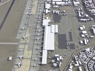 Addis Ababa - Bole Airport - ADD Low-poly 3D model