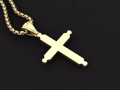 High Cross Pendant Light Gold 18K 3CP042 3D print model