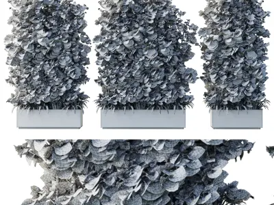  outdoor plant pot bamboo tree fern stone old vase bax 3D model