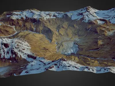 Frozen Mountains - World Machine Low-poly 3D model