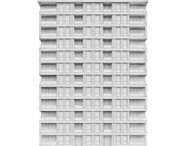 Modern residential building 2 3D model