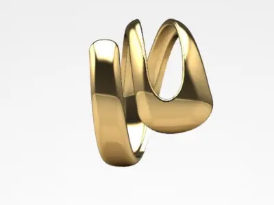 contemporary style split shank ring  3D print model