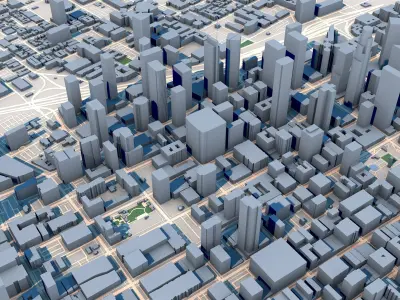 Wilshire Grand Center US Bank Tower Los Angeles USA 3D model