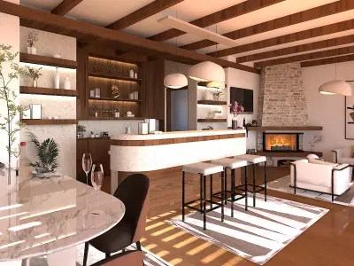 wooden house 3D model 8