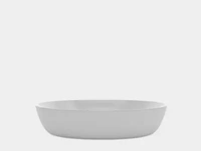 White wash basin with a round shape 3D model