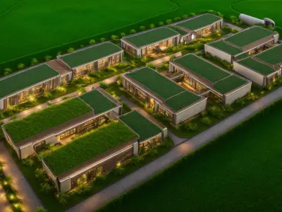 Office building complex 3D model