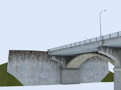 Congress Avenue Bridge Low-poly 3D model