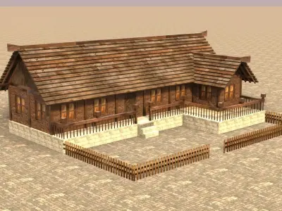 Medieval house sixteen 8 Low-poly 3D model