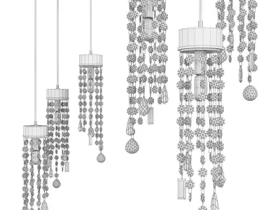 CREATIVE BRASS DIAMOND CHANDELIER Low-poly 3D model