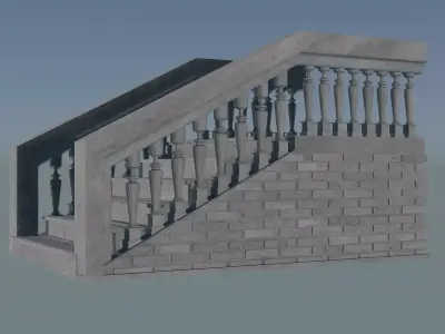 Brick Staircase 3D model