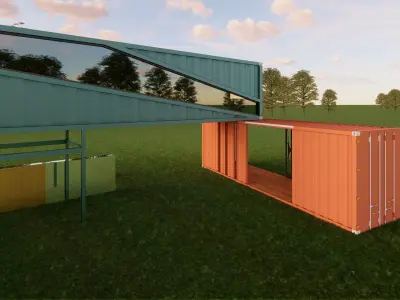 Container coffee shop-16 3D model