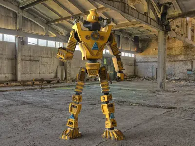 Robot iron  Low-poly 3D model
