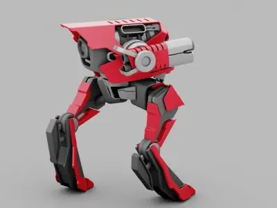 Raptor Combat Robot rigged character 3D model
