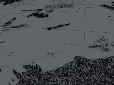 Russian Military Airbase Low-poly 3D model