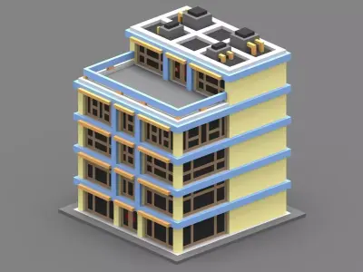 House Voxel - 1 Low-poly 3D model