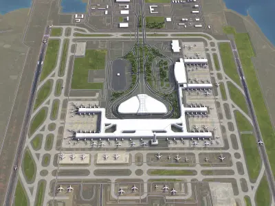 Wuhan - Tianhe Airport - WUH Low-poly 3D model