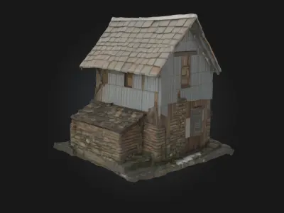 Weathered Shack  Abandoned Structure Model for Rural and Post 3D model