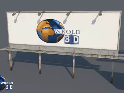 lowpoly billboard collection pack 3d model Low-poly 3D model