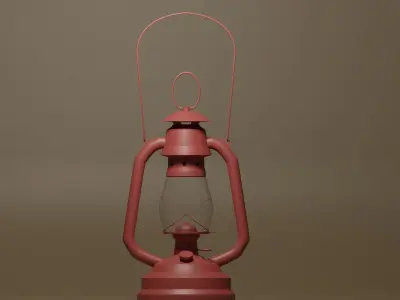 Cartoon Retro Kerosene Lamp 3D model
