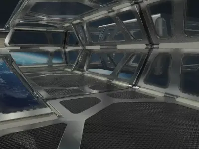 Sci-fi Corridor Low-poly 3D model