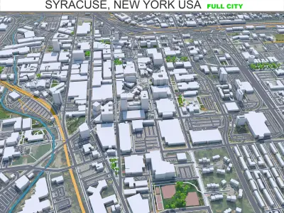 Syracuse City New York USA Low-poly 3D model