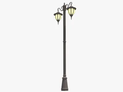 Street Lamp Low-poly 3D model 38